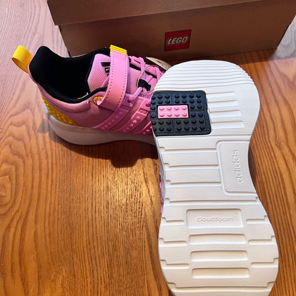 NEW IN BOX Adidas Lego tennis shoes. Pink, yellow, white LEGO shoes - Picture 5 of 5